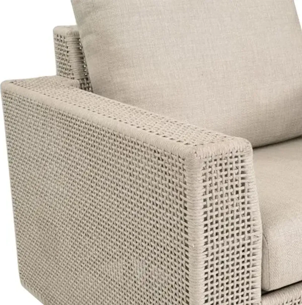 Tulum Outdoor Rope Swivel Rocker Sofa Chair - Oat