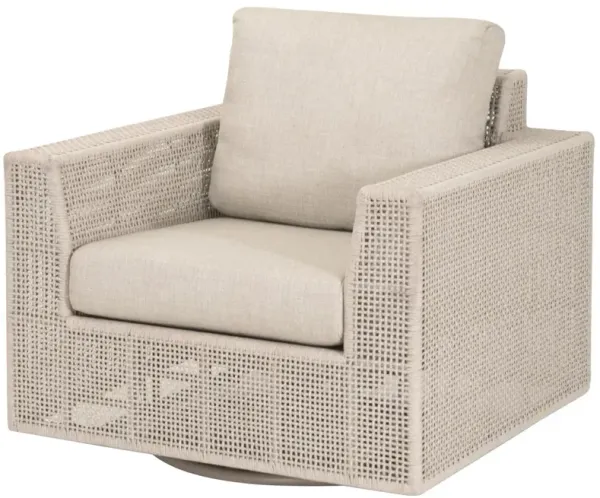 Tulum Outdoor Rope Swivel Rocker Sofa Chair, Oat