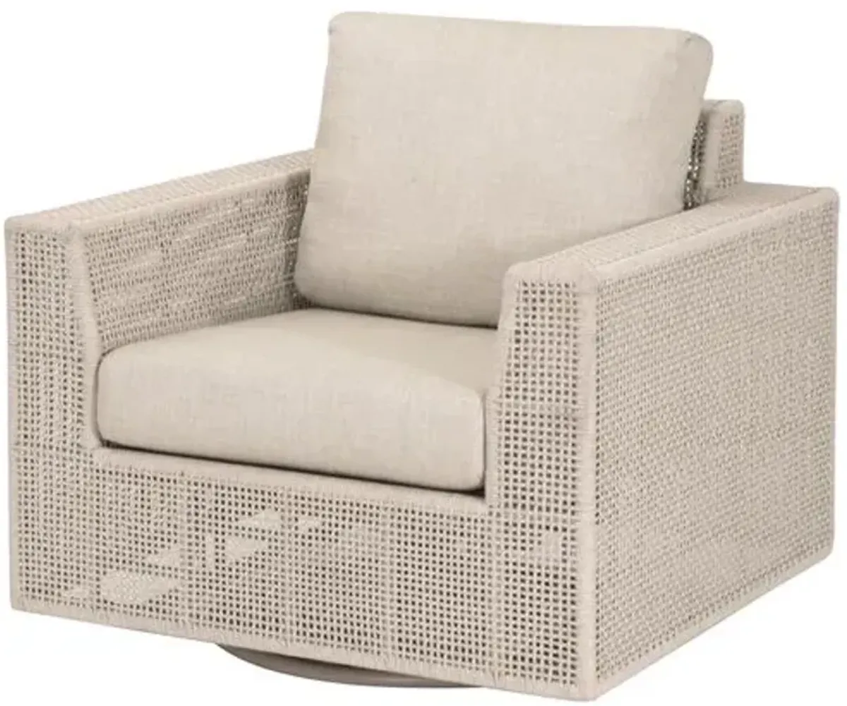 Tulum Outdoor Rope Swivel Rocker Sofa Chair - Oat