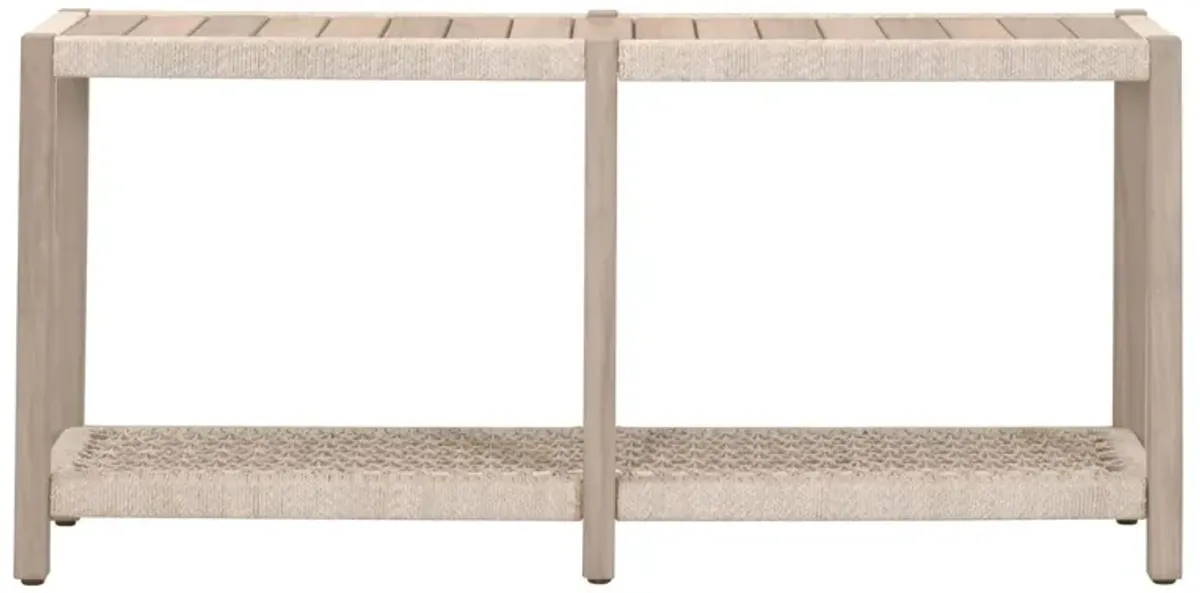 Wren Outdoor Rope Console Table, Oat/Washed Ever Teak