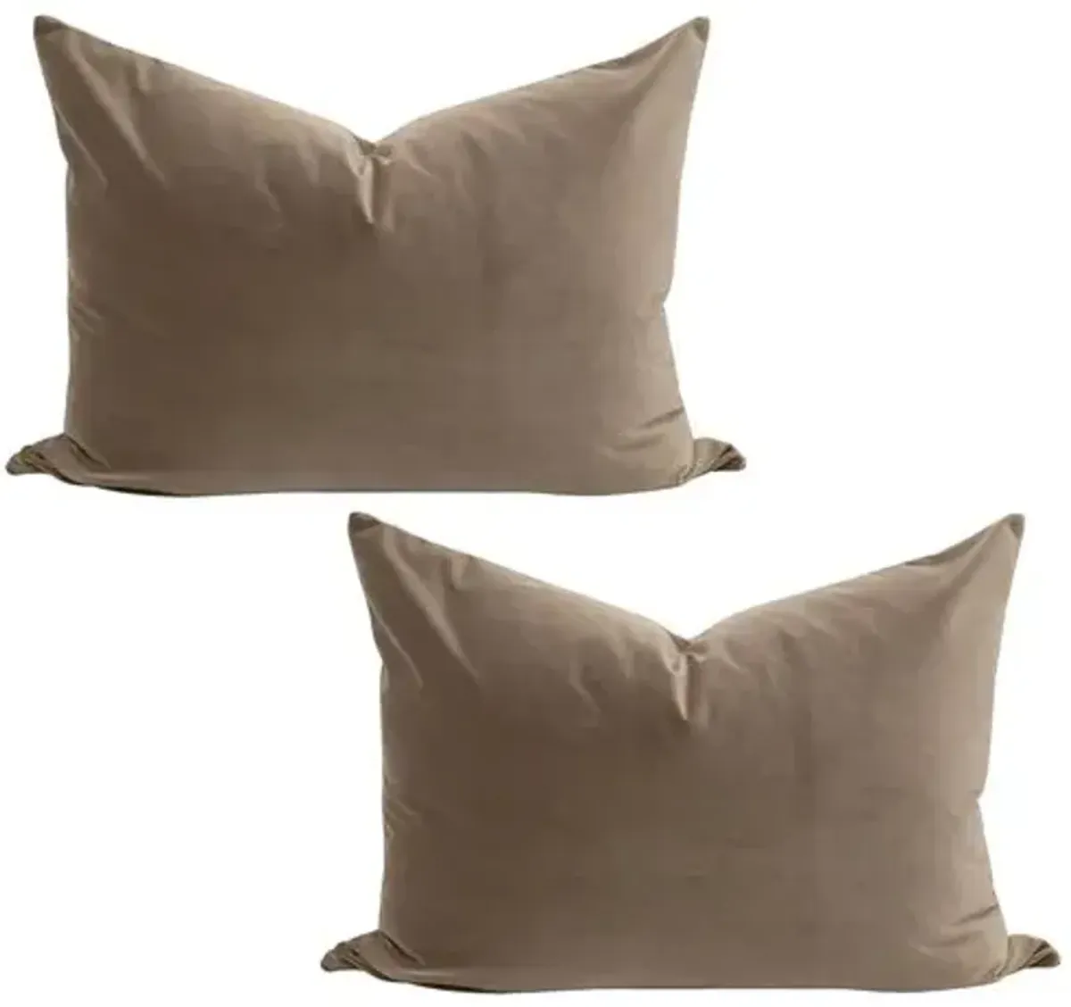Set of 2 Emery Velvet Lumbar Pillows - Caramel