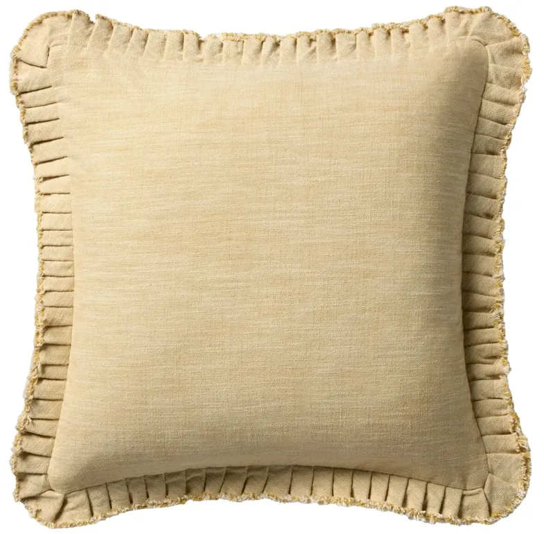 Mira 20x20 Pleated Flange Woven Cotton Pillow