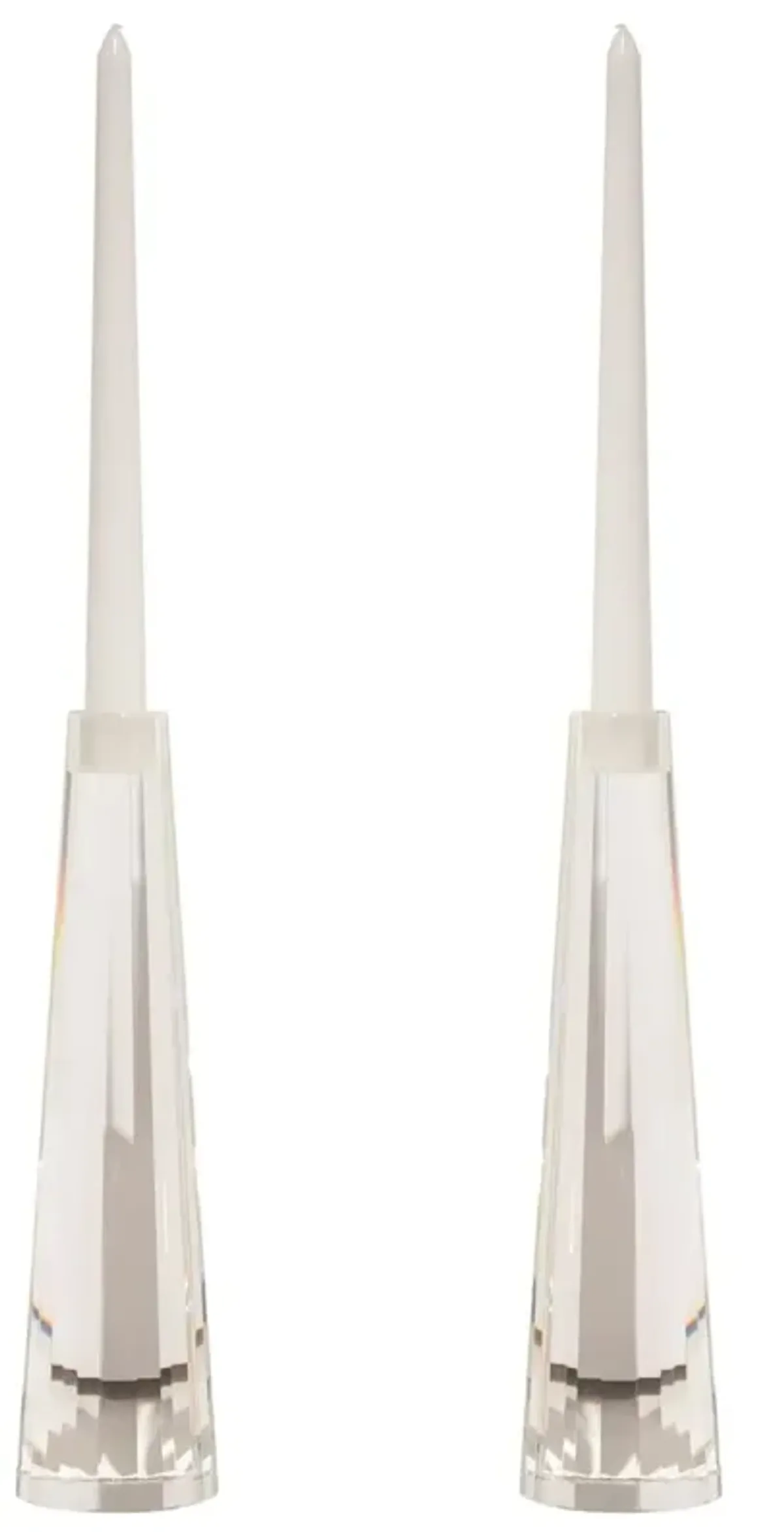 Facet Cut Cone Candleholders