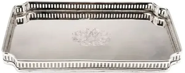 Nickel Rectangular Gallery Tray - Silver