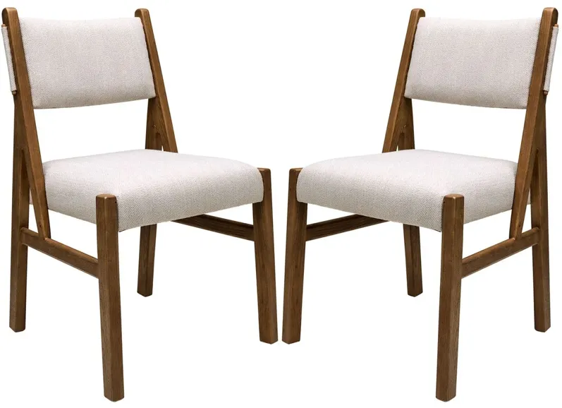 S/2 Betsy Linen Dining Chairs, Light Beige