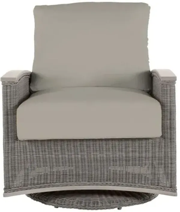 Astoria Resin Wicker Outdoor Swivel Glider Chair - Summer Classics - Gray