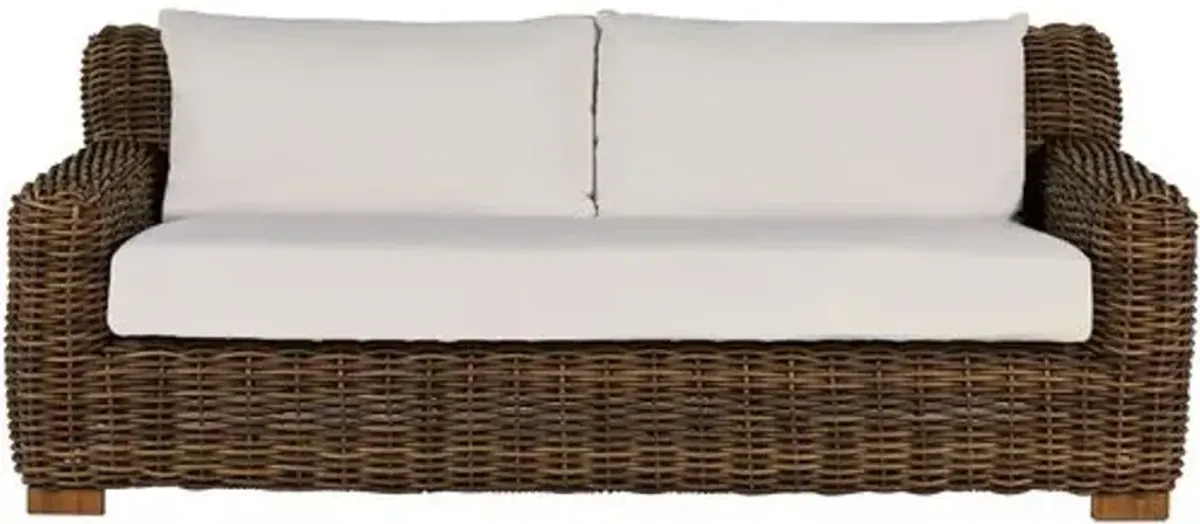 Montauk Resin Wicker Outdoor Sofa - Raffia/Bali Pearl - Summer Classics