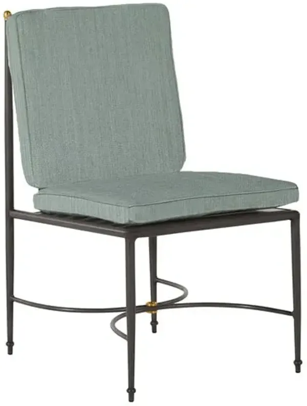 Roma Outdoor Aluminum Dining Side Chair - Summer Classics - Gray