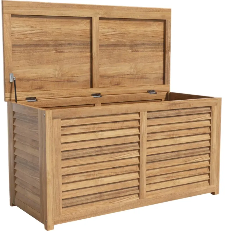 Nerelle Outdoor Teak Storage Cushion Box, Natural