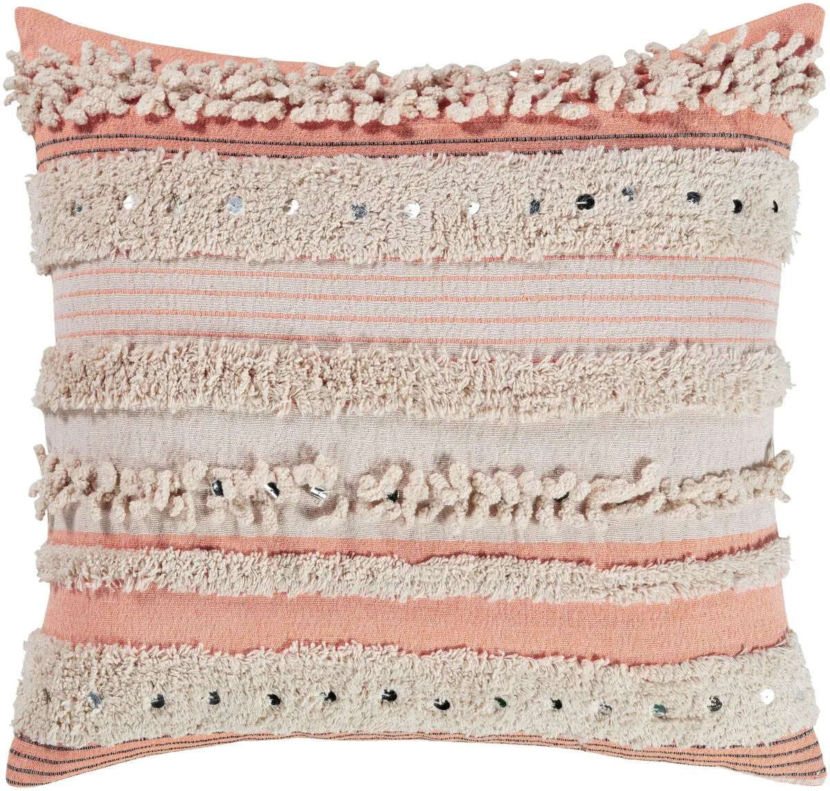 Evangeline Striped Applique Pillow