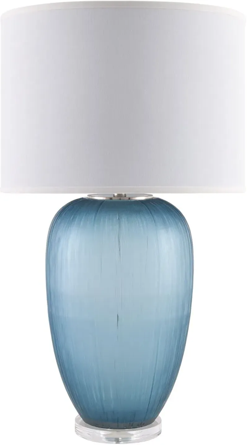 Waverly Glass Table Lamp, Blue