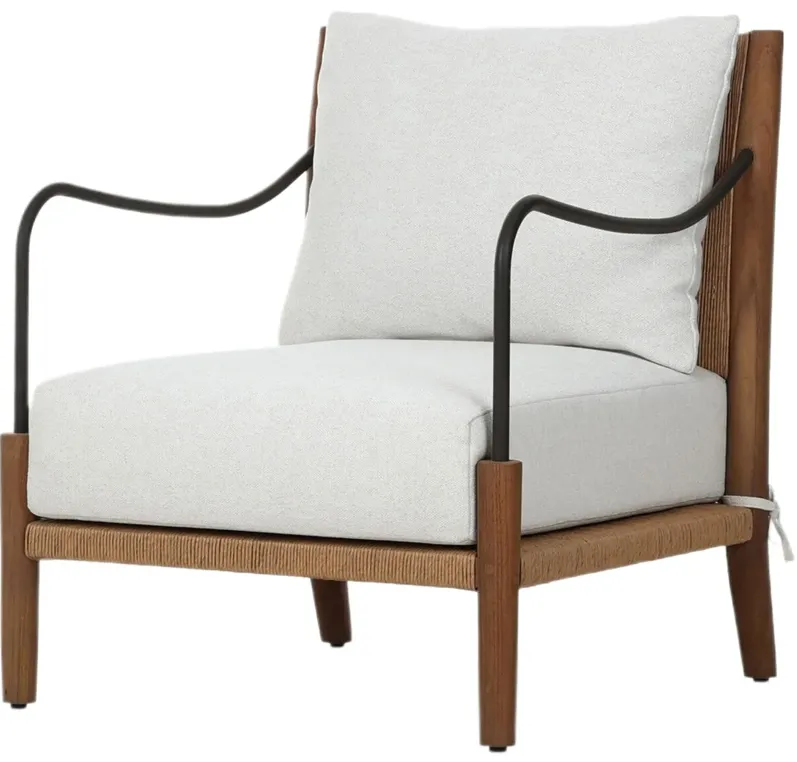 Andover Outdoor Woven Lounge Chair, Alessi Linen/Natural Teak