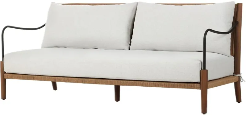 Andover Outdoor Woven Sofa, Alessi Linen/Natural Teak