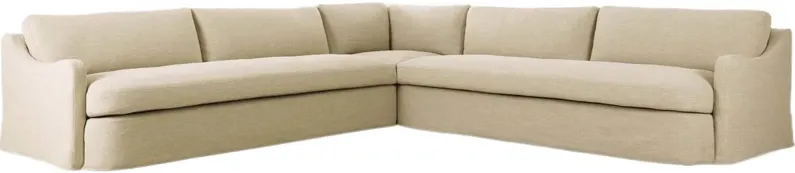 Aurelia Outdoor 3Pc Linen Sectional, Alessi Buff