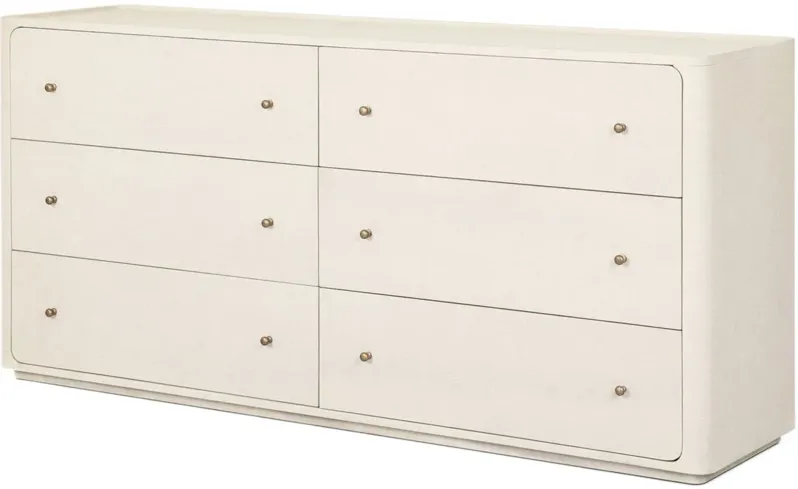 Paula 6-Drawer Dresser, Beige Painted Linen