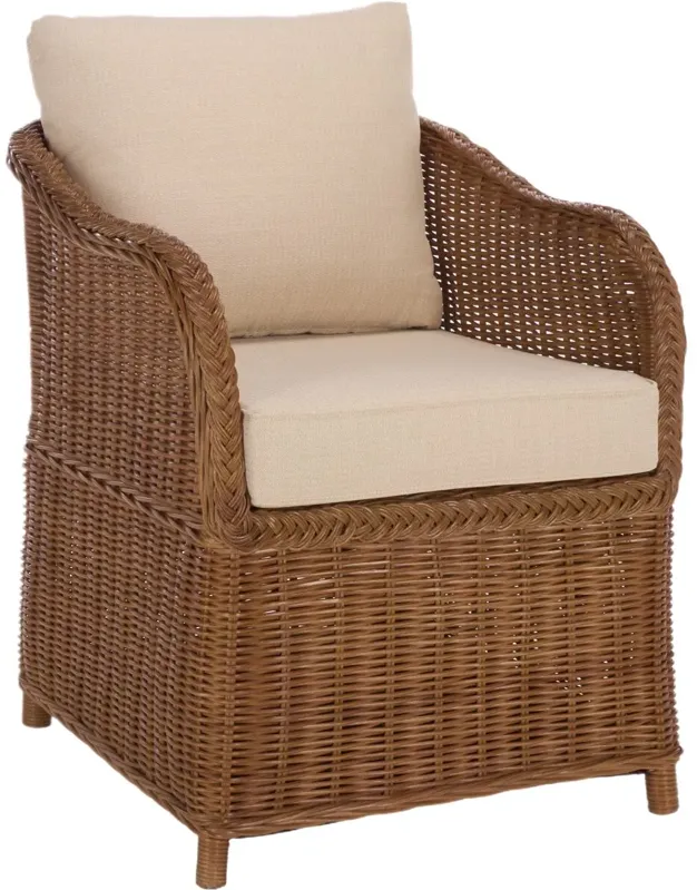 Bromley Rattan Accent Chair, Natural/Beige
