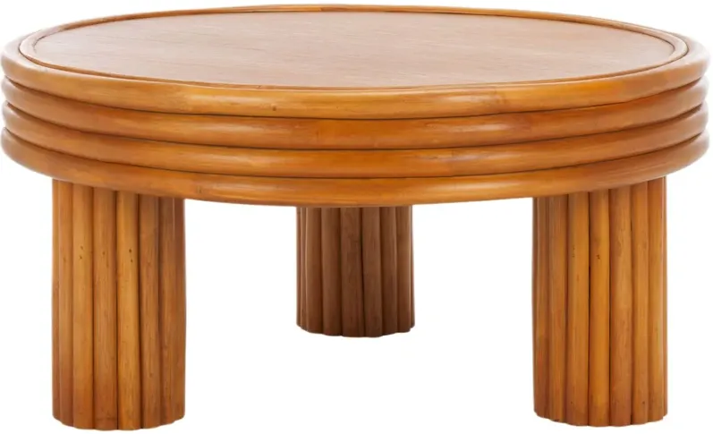 Ashbury Rattan Pole Round Coffee Table, Natural