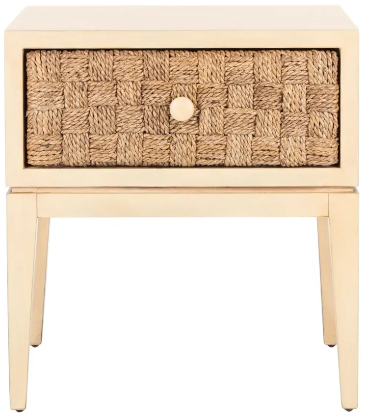 Orsino 1-Drawer Woven Wood Nightstand