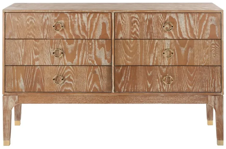 Cordelia Contemporary Dresser, Rustic Oak / Gold