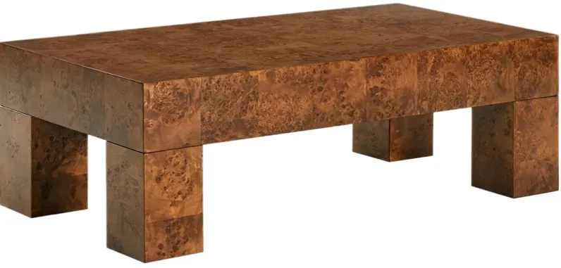 Pembroke Burl Wood Coffee Table, Walnut Burl