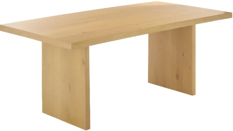 Conrad Wood Rectangle Dining Table, Natural Cerused Oak