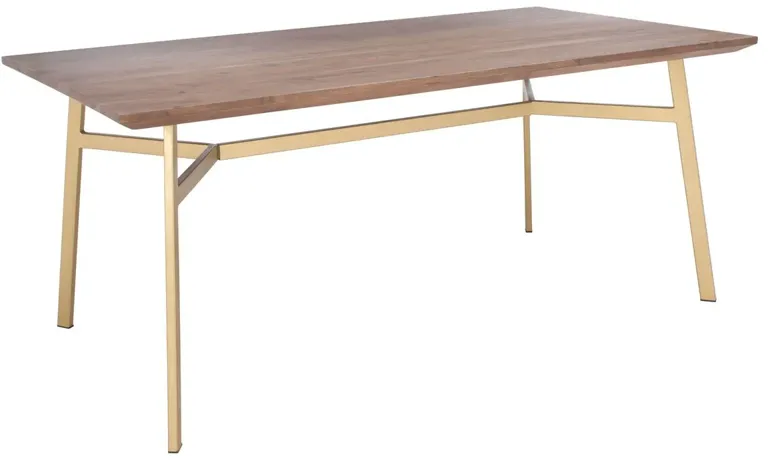 Carlisle Rectangle Dining Table, Walnut/Gold