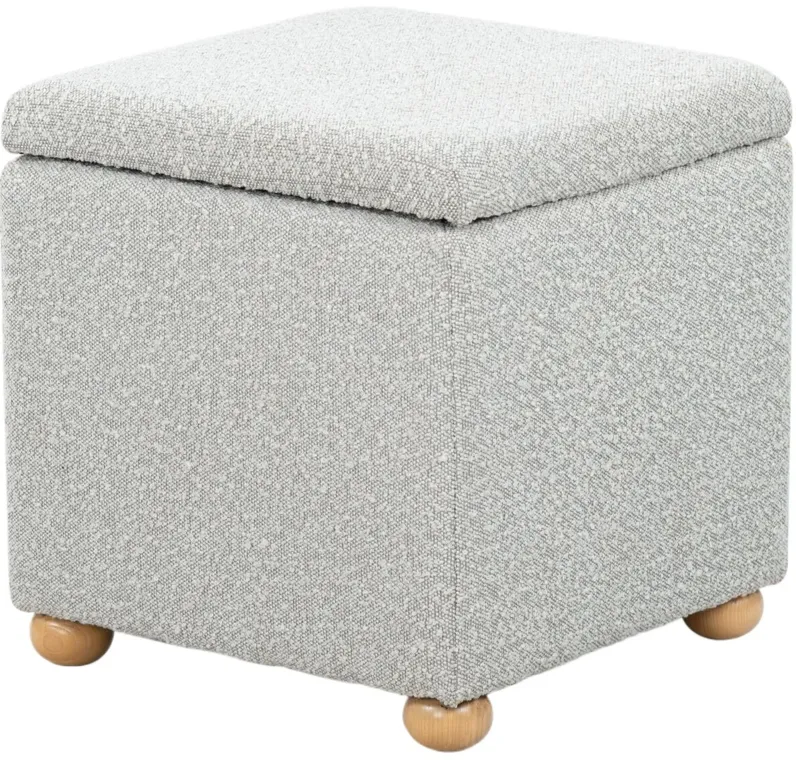 Thayer Square Boucle Storage Ottoman