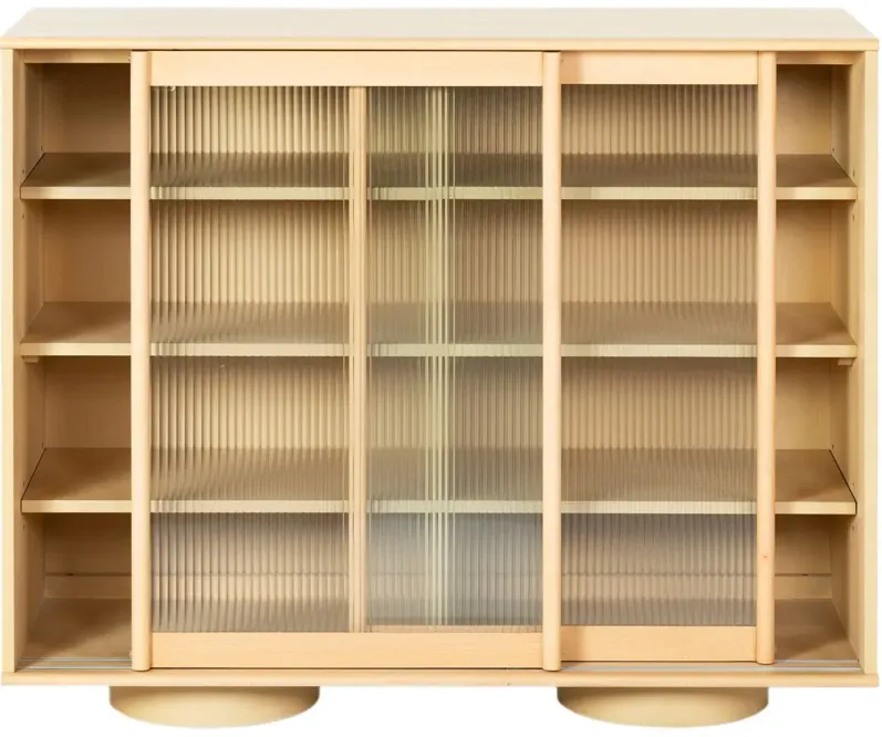 Magnus Glass Door Chest, Natural