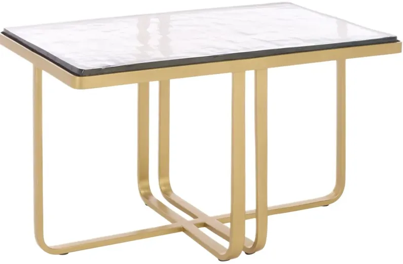 Ravenwood Glass Top Coffee Table, Brass/Clear