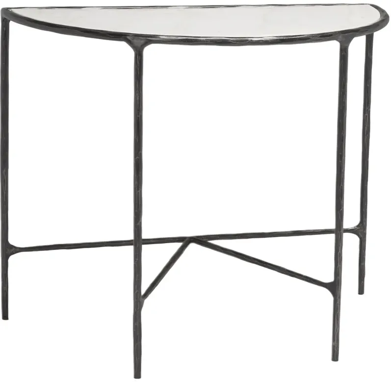 Bastian Forged Iron Demilune Console Table