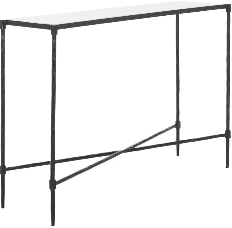 Venetia Marbleconsole Table, Black/White