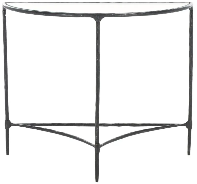 Venetia Half Moon Console, Black/Clear