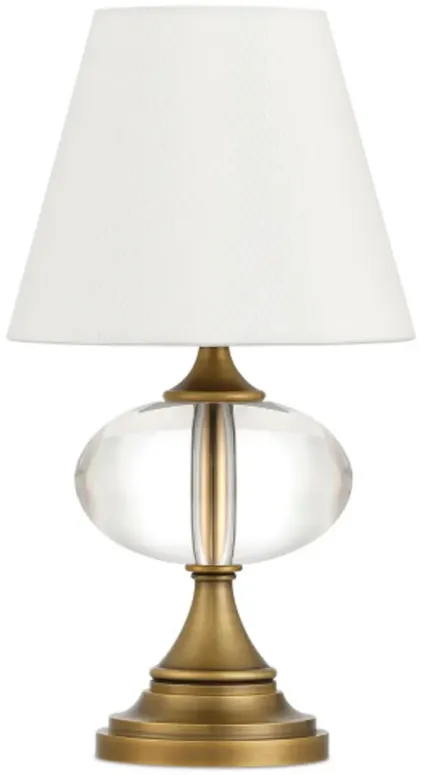 Sashay Brass Cordless Table Lamp, Clear