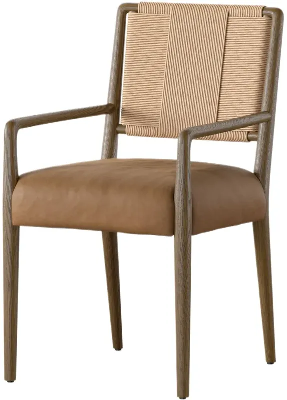 Jensen Leather Dining Armchair, Maestro Camel