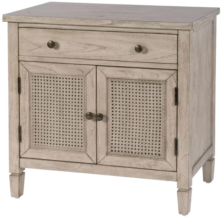 Myrtle Cane 1-Drawer 2-Door Accent Chest, Desert Sand