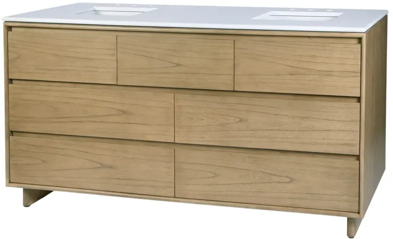 Jade 72" Quartz Top Double Sink 5-Drawer Bathroom Vanity