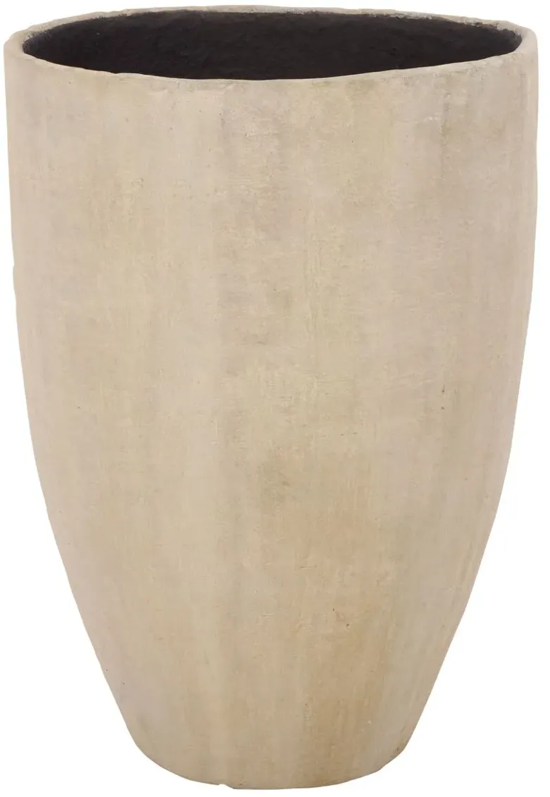Amani Outdoor Cement & Bamboo Pedestal Planter