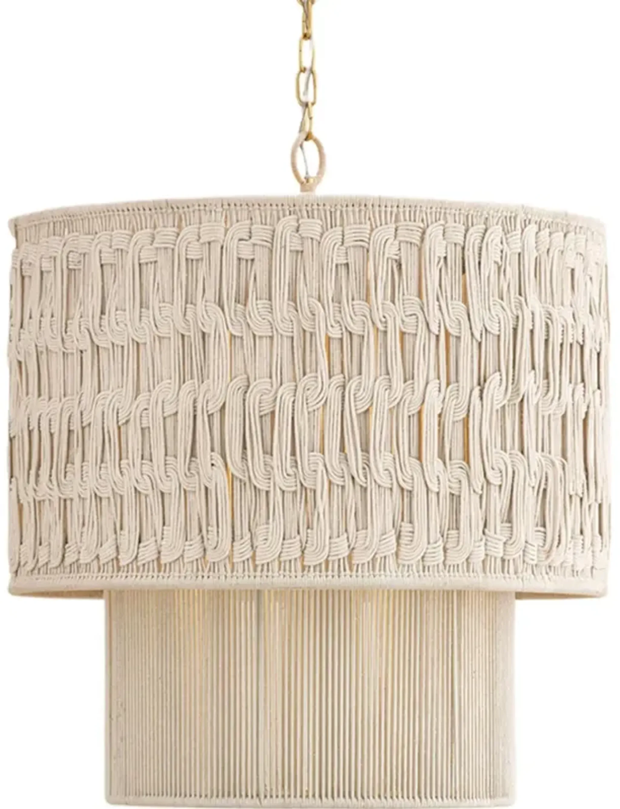 Rosalie Cotton String Chandelier White Aged Brass One Kings Lane ...