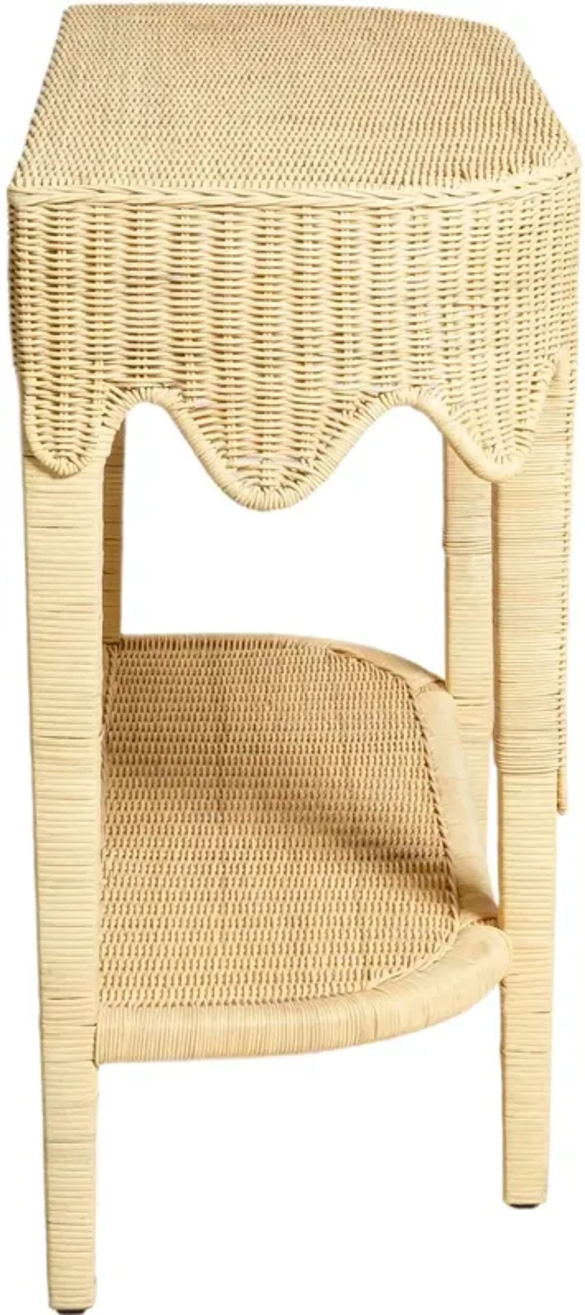 Alva Rattan Scallop-Edge Console Table, Natural | Furniture.com