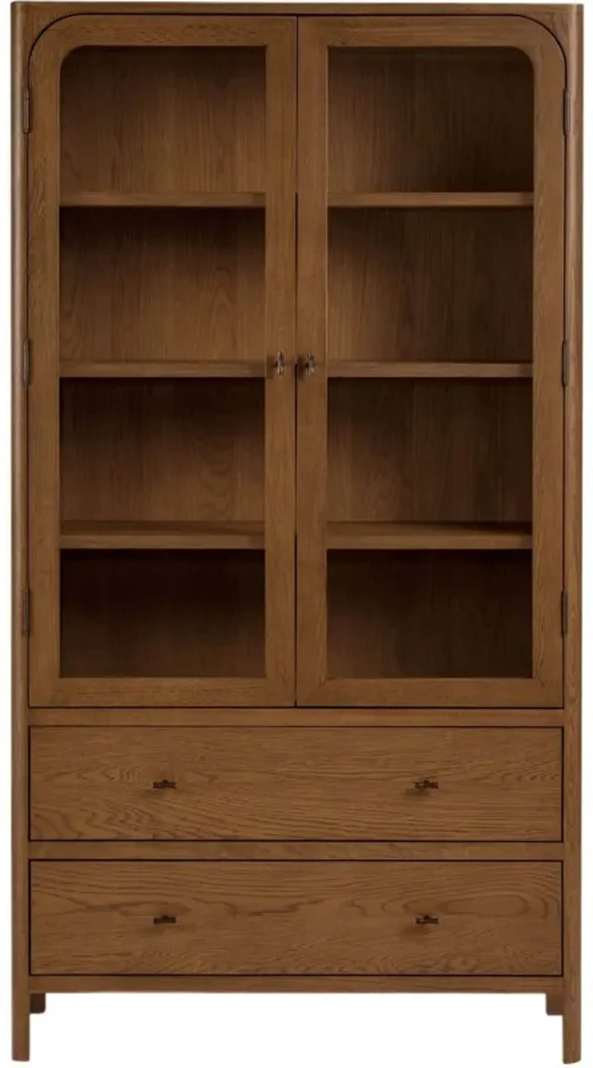 Hugo 72 Oak Tall Display Cabinet Walnut One Kings Lane | Furniture.com