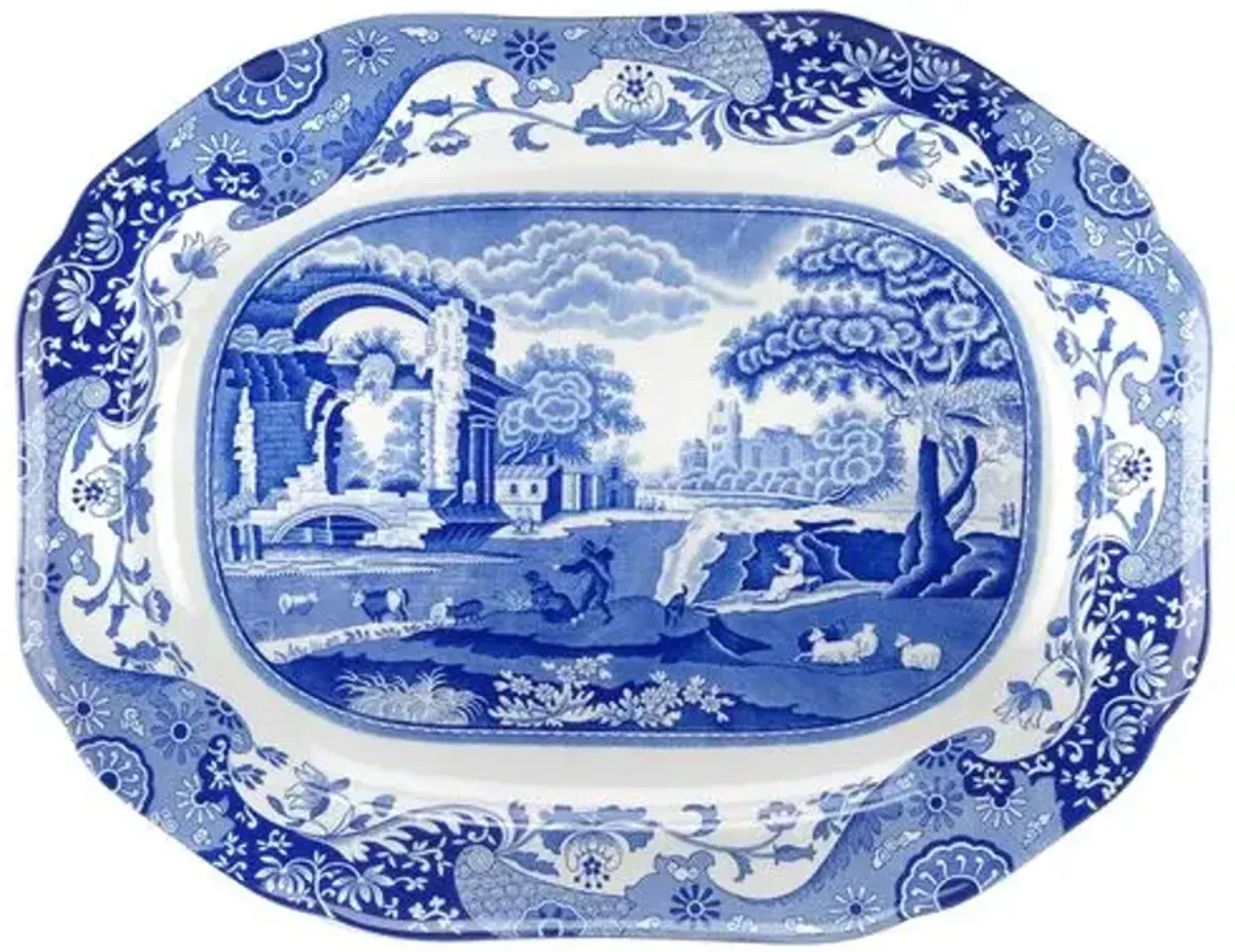 Spode Blue Italian Medium Oval Platter - Handcrafted