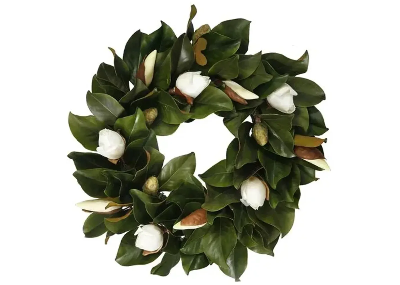 24'' Magnolia Wreath - Faux - Green