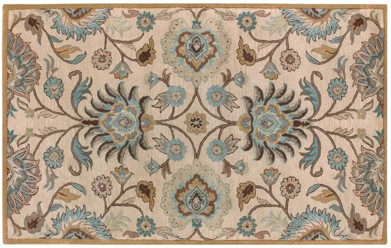 Corktree Rug, Taupe/Aqua