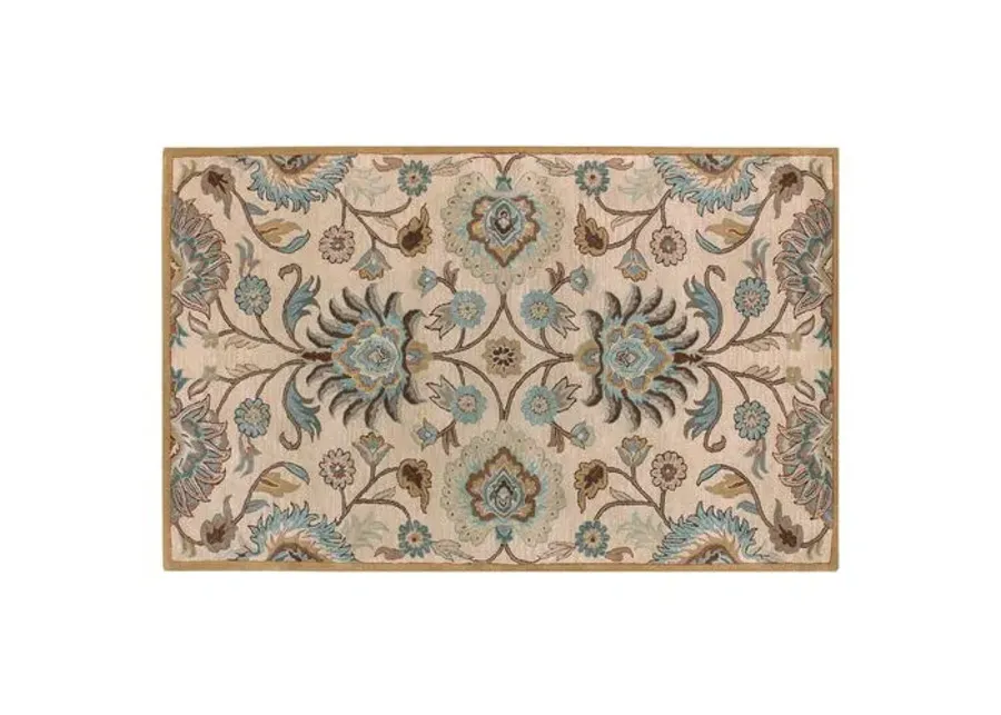 Corktree Rug - Taupe/Aqua - Beige - Beige