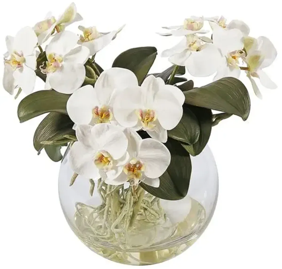 11" Paros Orchid Arrangement - Faux - Handcrafted - White