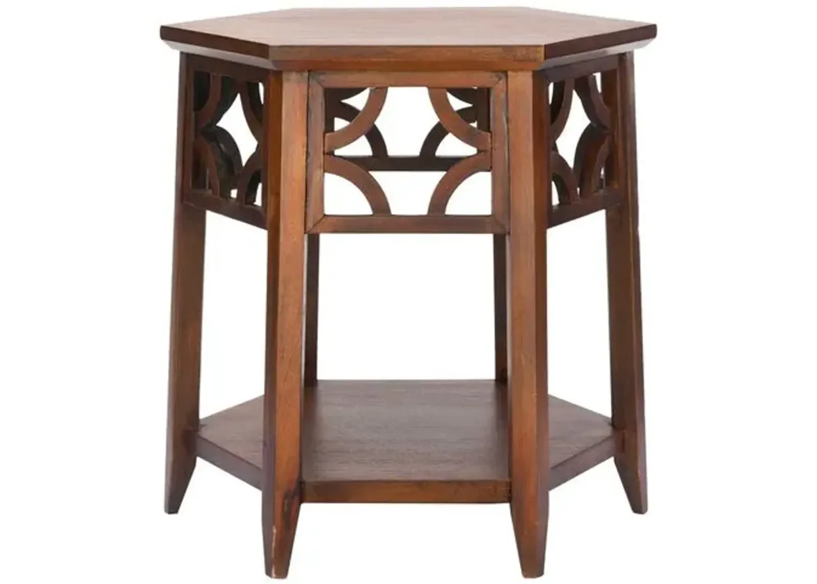 Silas Hexagonal Side Table - Brown