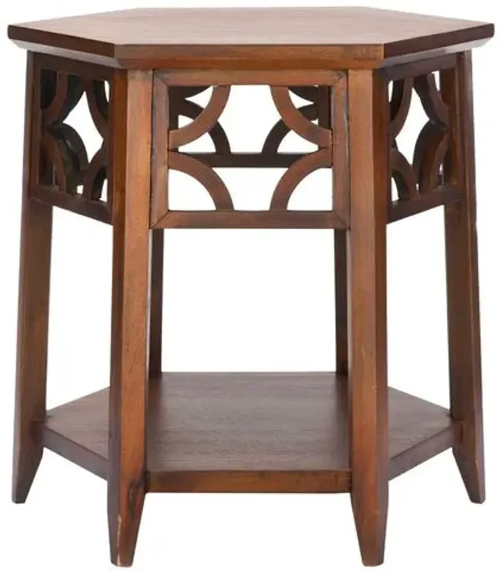 Silas Hexagonal Side Table - Brown