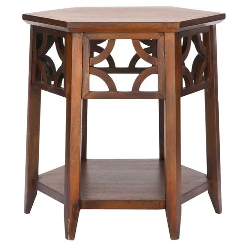 Silas Hexagonal Side Table - Brown