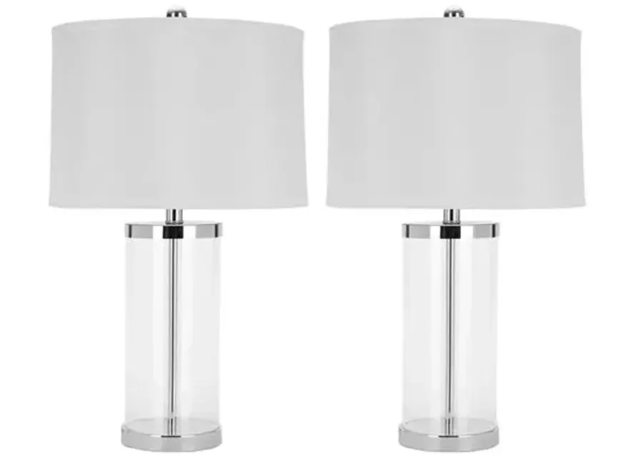 Set of 2 Glass Table Lamp - Clear