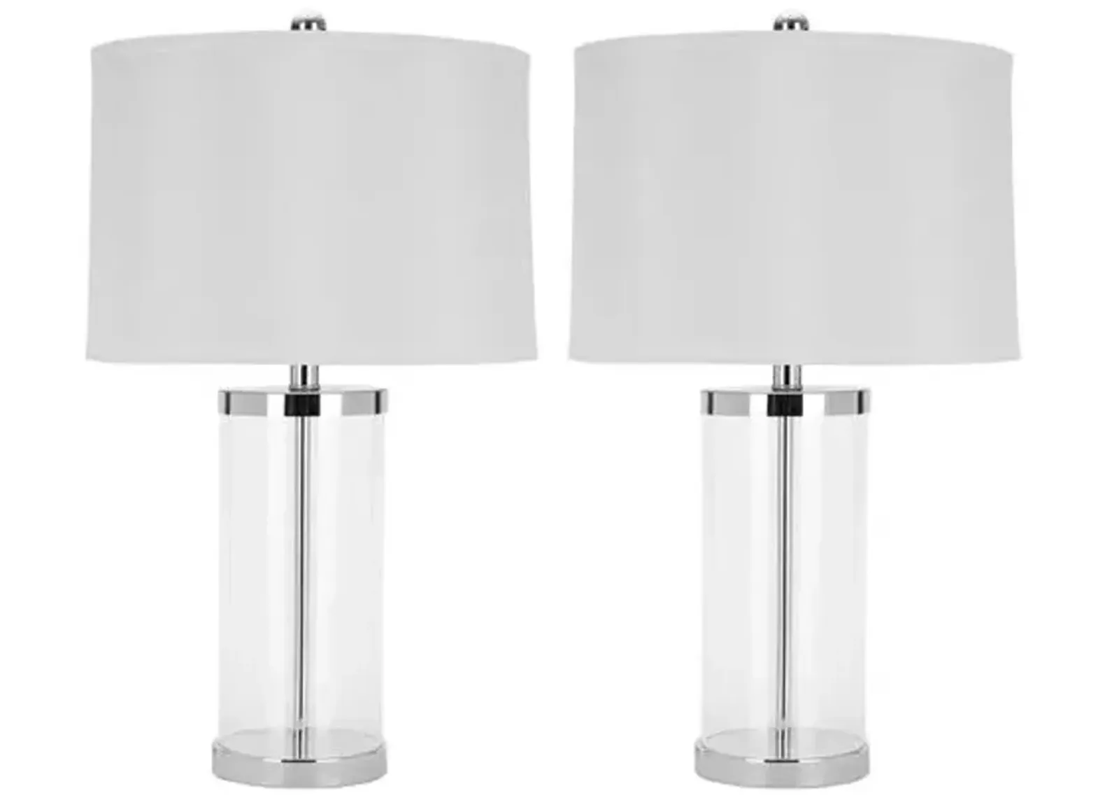 Set of 2 Glass Table Lamp - Clear